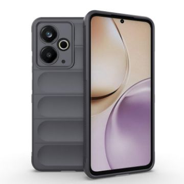 Realme 14T 5G Global Magic Shield TPU Flannel Case - Dark Grey - 1