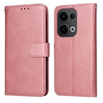 OPPO Reno13/Reno14 Rose Gold Calf Texture Flip Leather Phone Case - 1