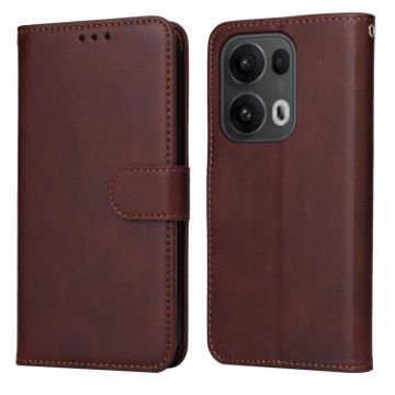 OPPO Reno13 Pro Global Flip Leather Phone Case - Brown Calf Texture - 1