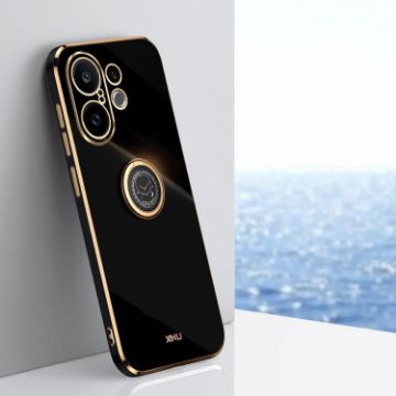 Vivo S30 Pro Mini 5G XINLI 6D TPU Phone Case with Ring Holder Black - 1