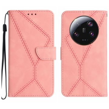 Xiaomi 14 Ultra Pink Embossed Leather Phone Case - 1