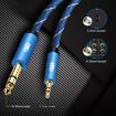 EMK 3.5mm to 6.35mm Gold Plated AUX Cable 1m Dark Blue for PC/X-BOX/PS3 - 6
