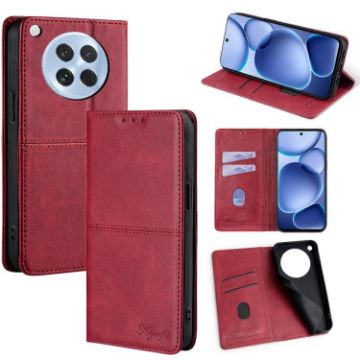 OPPO Find X8s 5G Red Cow Texture Magnetic Leather Phone Case - 1