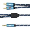 EMK 3.5mm to 2 RCA Gold Plated Audio Cable 5m Dark Blue - 3