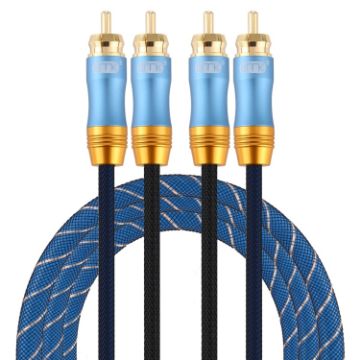 EMK 1.5m RCA Male to Male Gold Plated Audio Cable for TV/Amplifier/DVD - 1
