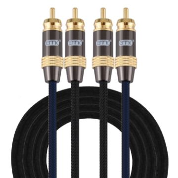 EMK 2m RCA Male to Male Gold Plated Audio Cable for TV/Amplifier/DVD - 1