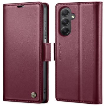 Samsung Galaxy A34 5G CaseMe 023 Butterfly Leather Case Wine Red - 1