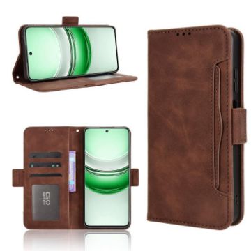 Realme 14x 5G/V70 Brown Leather Phone Case with Card Slots Malaysia - 1