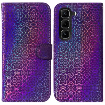 Infinix Hot 50 Pro 4G Purple Leather Phone Case with Magnetic Buckle - 1