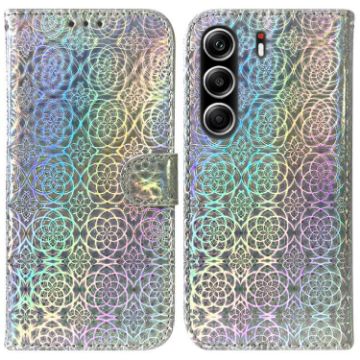 Tecno Camon 40 Pro 4G Silver Leather Phone Case with Magnetic Buckle - 1