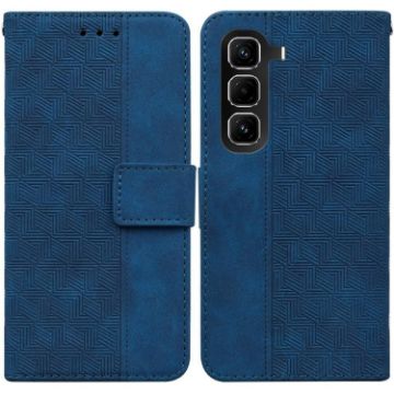 Infinix Hot 50 Pro 4G Blue Geometric Embossed Leather Phone Case - 1