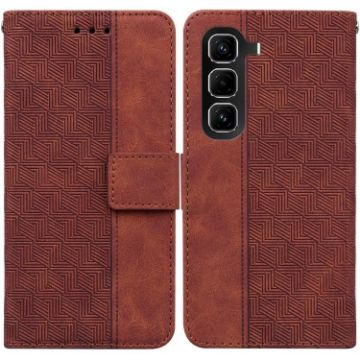 Infinix Hot 50 Pro+ 4G Brown Geometric Embossed Leather Case - 1