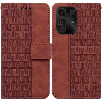 Infinix Note 50 Pro+ Brown Geometric Embossed Leather Phone Case - 1