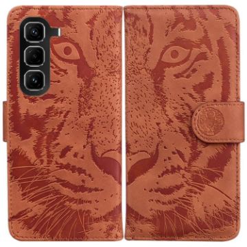 Infinix Hot 50 Pro+ 4G Brown Tiger Embossing Flip Leather Case - 1