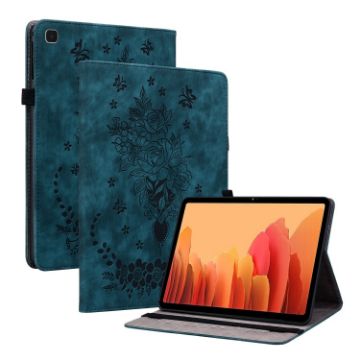 Samsung Galaxy Tab A7 10.4 2020 Butterfly Rose Leather Case Dark Blue - 1