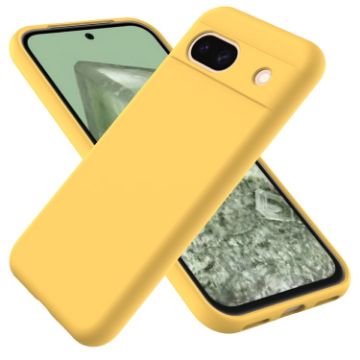 Google Pixel 8a Yellow Liquid Silicone Shockproof Phone Case - 1