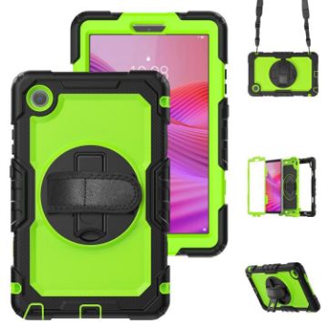 Lenovo Tab K9/One Silicone Hybrid Case with Strap - Yellow Green - 1