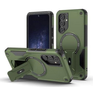 Samsung Galaxy A54 5G Armor MagSafe Holder Case Army Green TPU Hybrid - 1