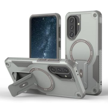 Samsung Galaxy A36/A56 5G Armor MagSafe Holder Phone Case Grey - 1