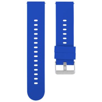 Dark Blue 18mm Silicone Watch Band with Steel Buckle - Solid Color - 1