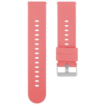 Coral 20mm Silicone Watch Band with Steel Buckle - Solid Color - 1