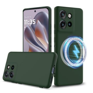 Motorola Edge 50 Neo/Moto S50 Shockproof Silicone Magsafe Case - Dark Green - 1