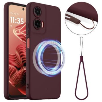 Moto G35 5G Shockproof Silicone Magsafe Case - Plum Color - 1