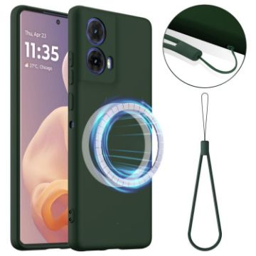 Moto G24 Shockproof Silicone Magsafe Case - Dark Green - 1