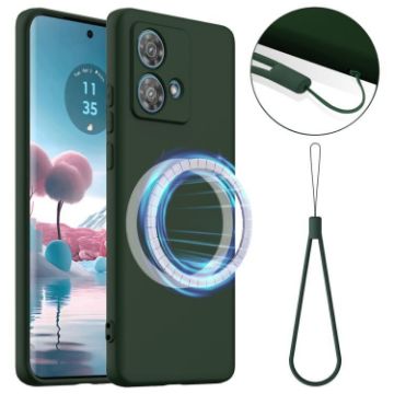 Motorola Edge 40 Neo Shockproof Silicone Magsafe Case - Dark Green - 1