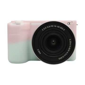 Sony ZV-E10 II/ZV-E10M2 Glossy Silicone Case - Jelly Pink Green - 1