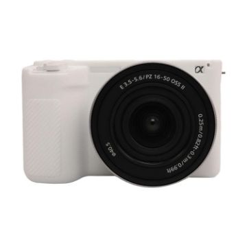 Sony ZV-E10 II/ZV-E10M2 White Litchi Texture Silicone Protective Case - 1