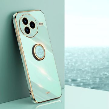 Xiaomi Civi 5 Pro Mint Green 6D Electroplate TPU Case with Ring Holder - 1