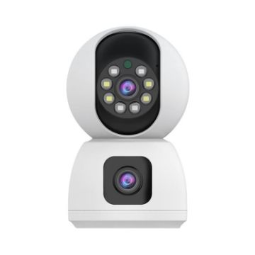 K12 1080P HD Dual Lens Wireless WiFi Camera - White - 1