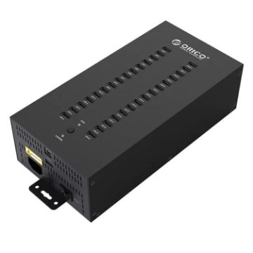 ORICO IH30P 30-Port USB 2.0 Hub, UK Plug, Industrial Grade, Black - 1