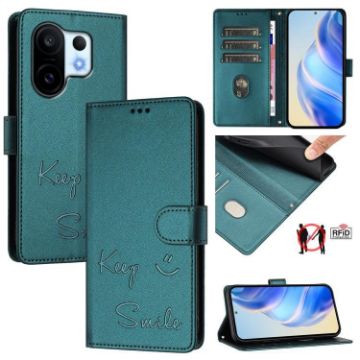 Vivo S30 Pro Mini Peacock Green RFID Leather Phone Case - 1