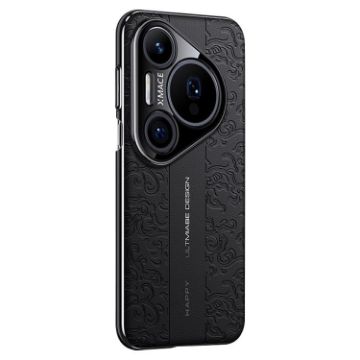 Huawei Pura 80 Pro/Pro+ 5G Black Leather Dragon Pattern Phone Case - 1