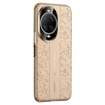 Huawei nova 14 Ultra Gold Leather Phone Case - Cloud Dragon Pattern - 1