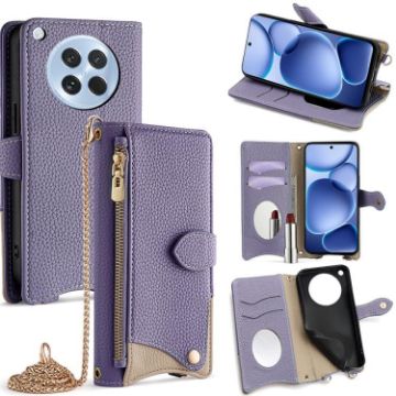 OPPO Find X8s Purple Crossbody Chain Fishtail Litchi Leather Case - 1