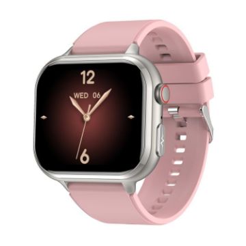 TK17 1.91" Pink Smart Watch with ECG Electrocardiogram & Silicone Strap - 1