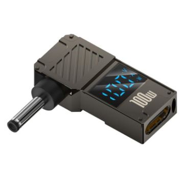 100W Type-C to DC3.5x1.35mm Charging Adapter with Digital Display - 1