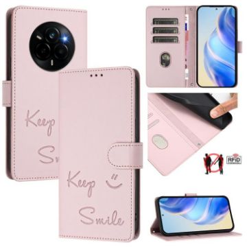 Realme Narzo 80/14 Pro 5G Pink RFID Leather Phone Case India Smile - 1