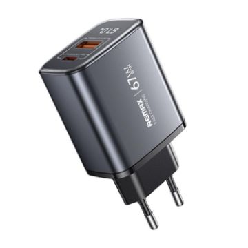 REMAX U2-AC 67W GaN Fast Charger USB & Type-C EU Plug Digital Display - 1