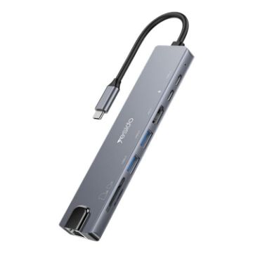 Yesido HB27 8 in 1 Type-C 3.1 Multifunctional HUB Adapter Dock (Dark Grey) - 1