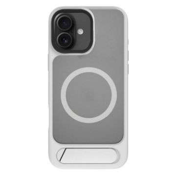 iPhone 16 Plus Kalebol MagSafe Tilt Holder Case Grey White - 1