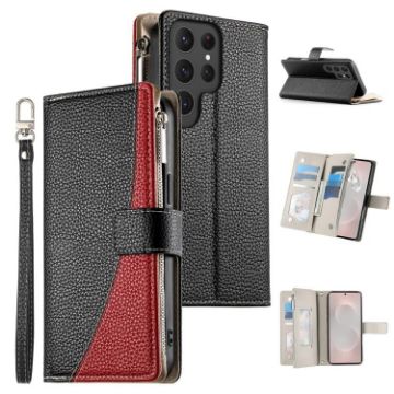 Samsung Galaxy S25 Ultra 5G Leather Wallet Case with Strap - Black - 1