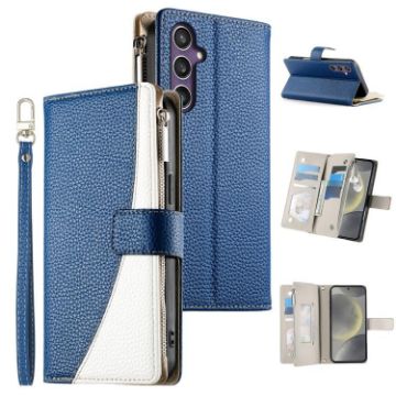 Samsung Galaxy S24/S25 5G Leather Wallet Case with Strap - Dark Blue - 1