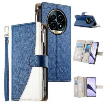 Realme 13 Pro/Pro+ Dark Blue Leather Wallet Case with Strap - 1