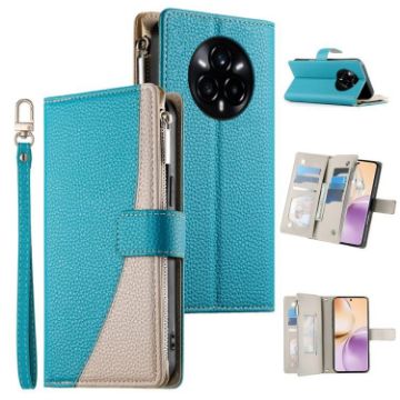 Realme 14 Pro+ Blue Leather Wallet Phone Case with Strap & Multi-card Slots - 1
