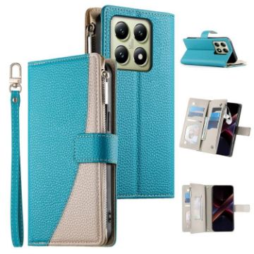 Xiaomi 14T Blue Leather Wallet Phone Case with Strap & Multi-card Slots - 1