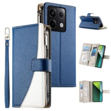 Redmi Note 13 Pro/Poco X6 Leather Wallet Case with Strap - Dark Blue - 1